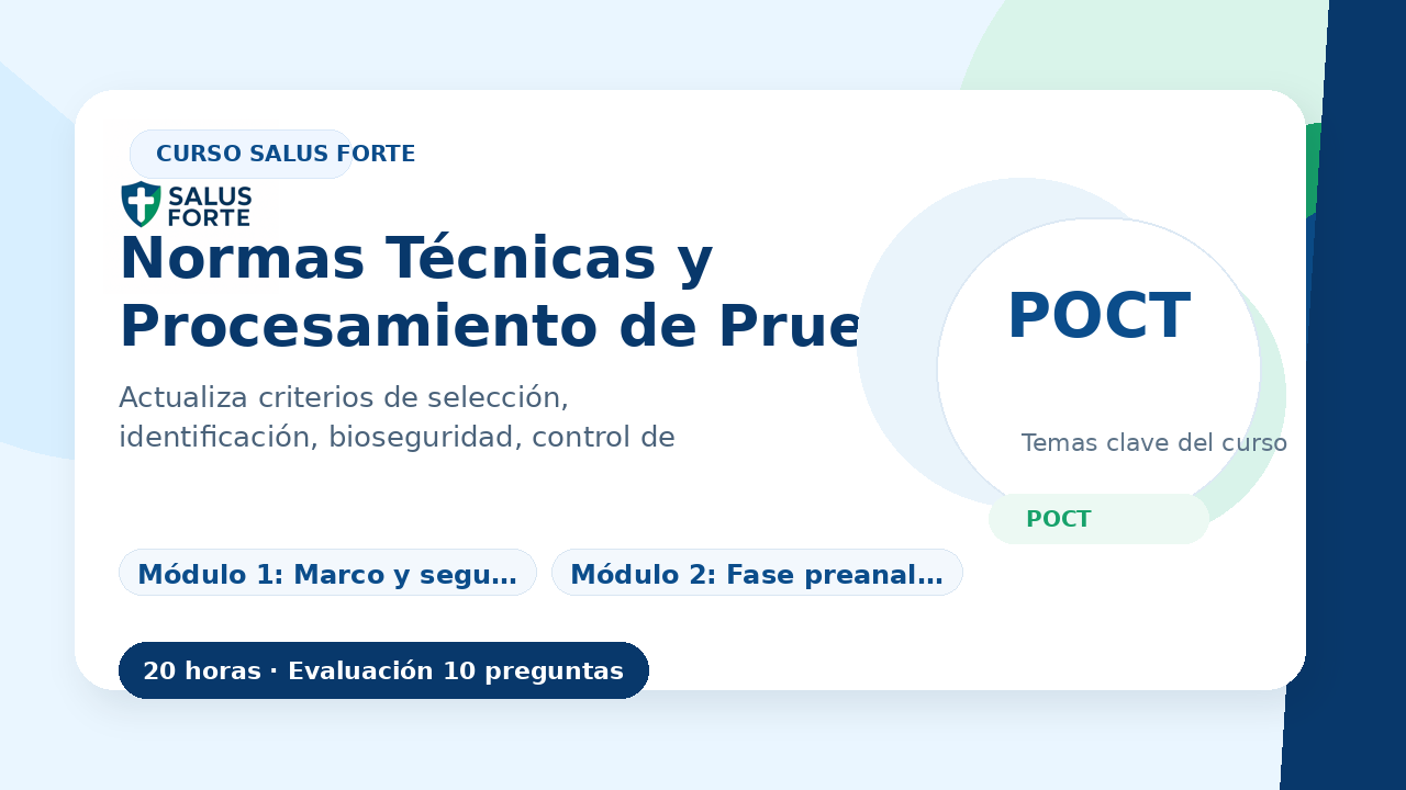 Normas Técnicas y Procesamiento de Pruebas POCT