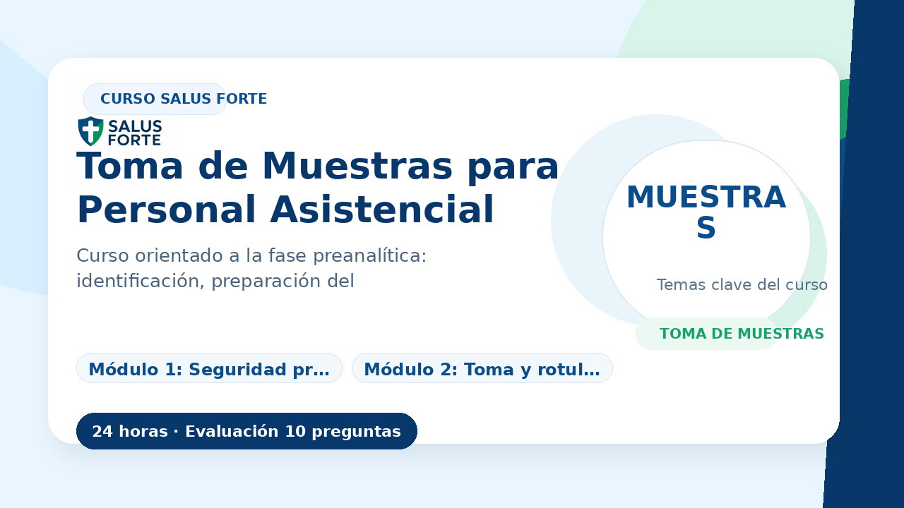 Toma de Muestras para Personal Asistencial